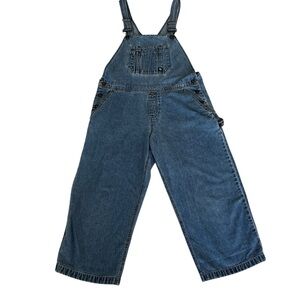 VINTAGE DKNY JEANS DENIM OVERALLS WIDE CROPPED LEG SIZE MEDIUM